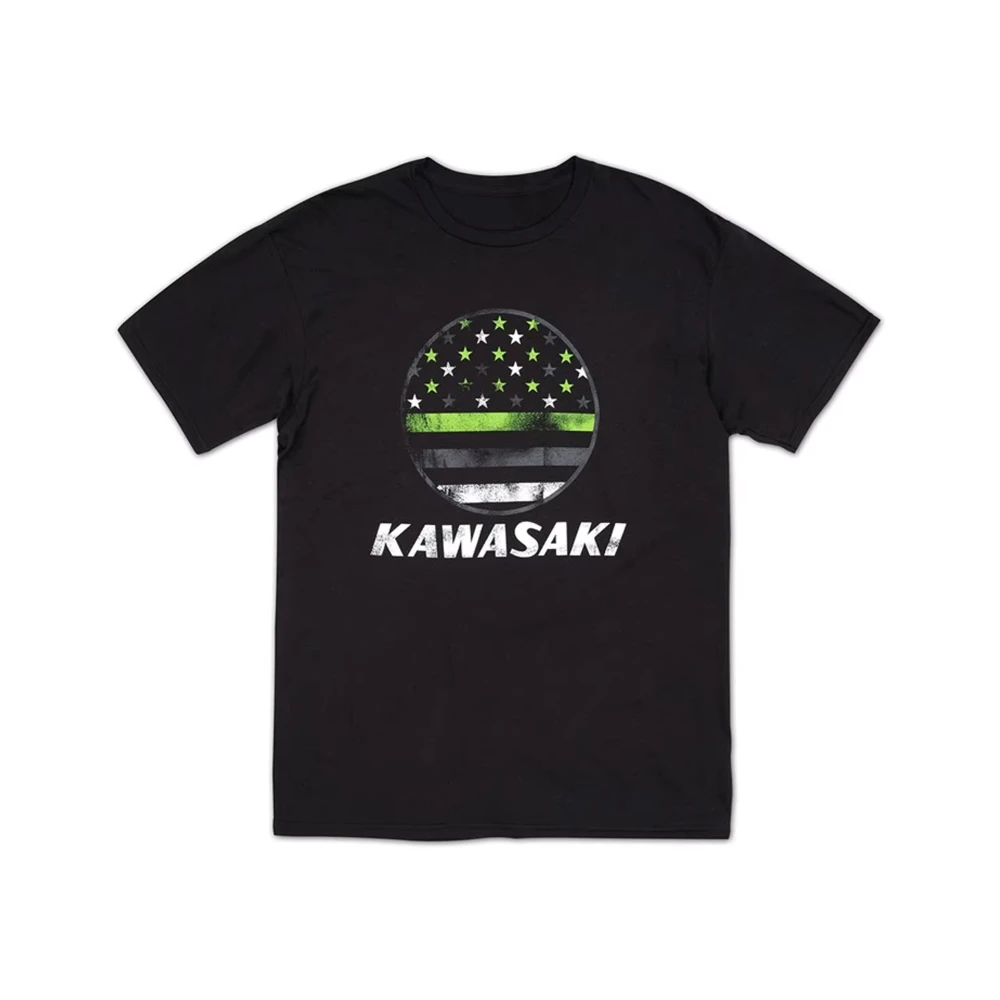

Kawasaki Heritage Flag T-Shirt New Outdoor Cycling Summer Classic Tee Adults Loose Exercise Off-road Motorcycle Jersey 2025 New