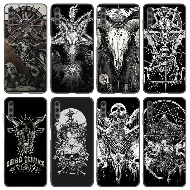 Satanic Scary Skull Phone Case For Huawei Honor 7A 8A 9X 20 Pro 8 10X Lite 9A 8C 9C 20E 7S 8S 20S 8X 10i 20i 30i Black Cover