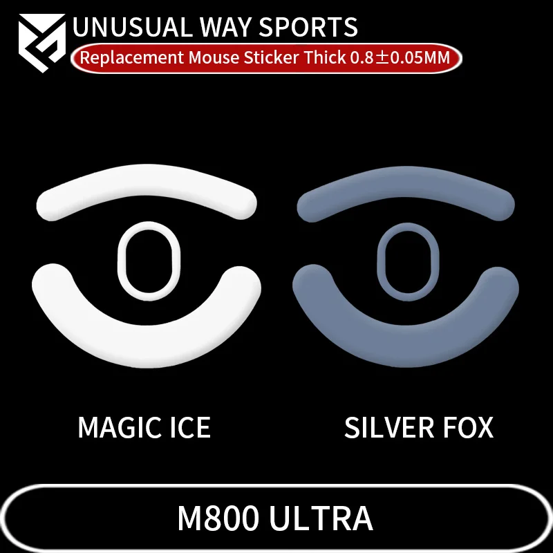 Niezwykły drogi Sportowe łyżwy myszy Stopy Delux M800 Ultra Glides Curve Edge Magic Ice Silver Fox Wersja