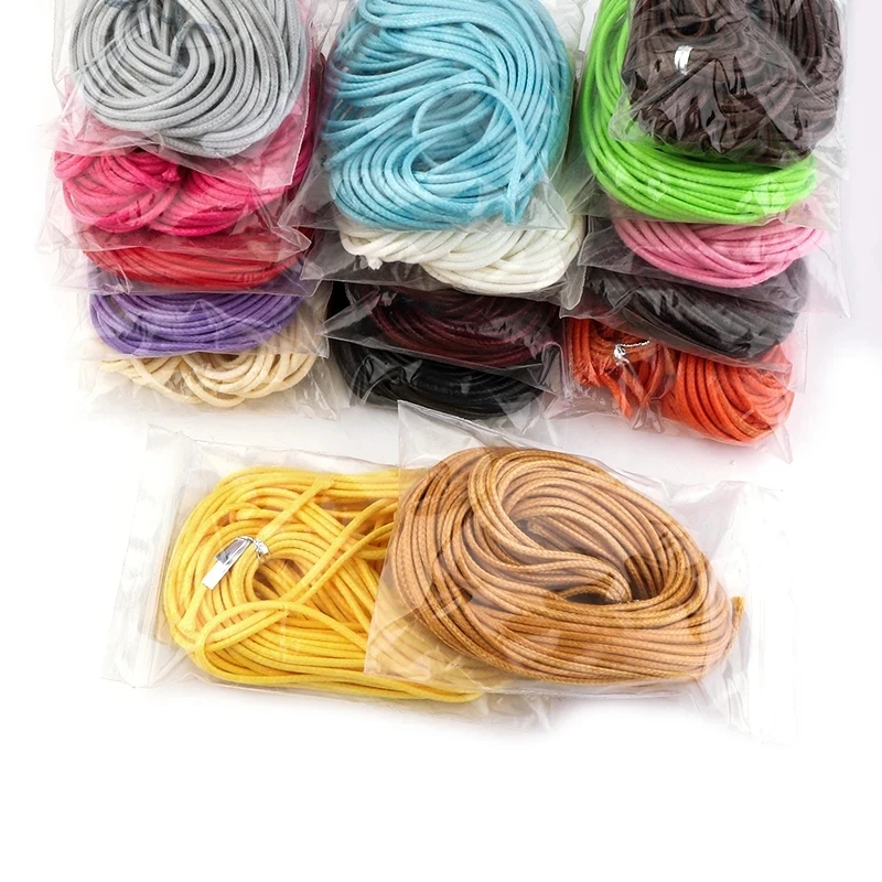 10Yards/Roll 0.5mm-2mm Korean Waxed Cotton Cord Waxed Thread Cord String Strap Necklace Rope Bead For DIY Bracelet For Jewelry