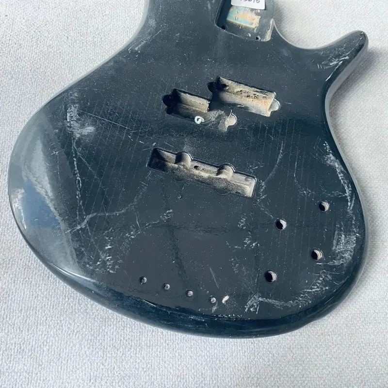 HB876 Black Color 4 String PJB Electric Guitar Bass Body Active PJB Pickups Solid Wood Guitar DIY Replace  Surface Scratches