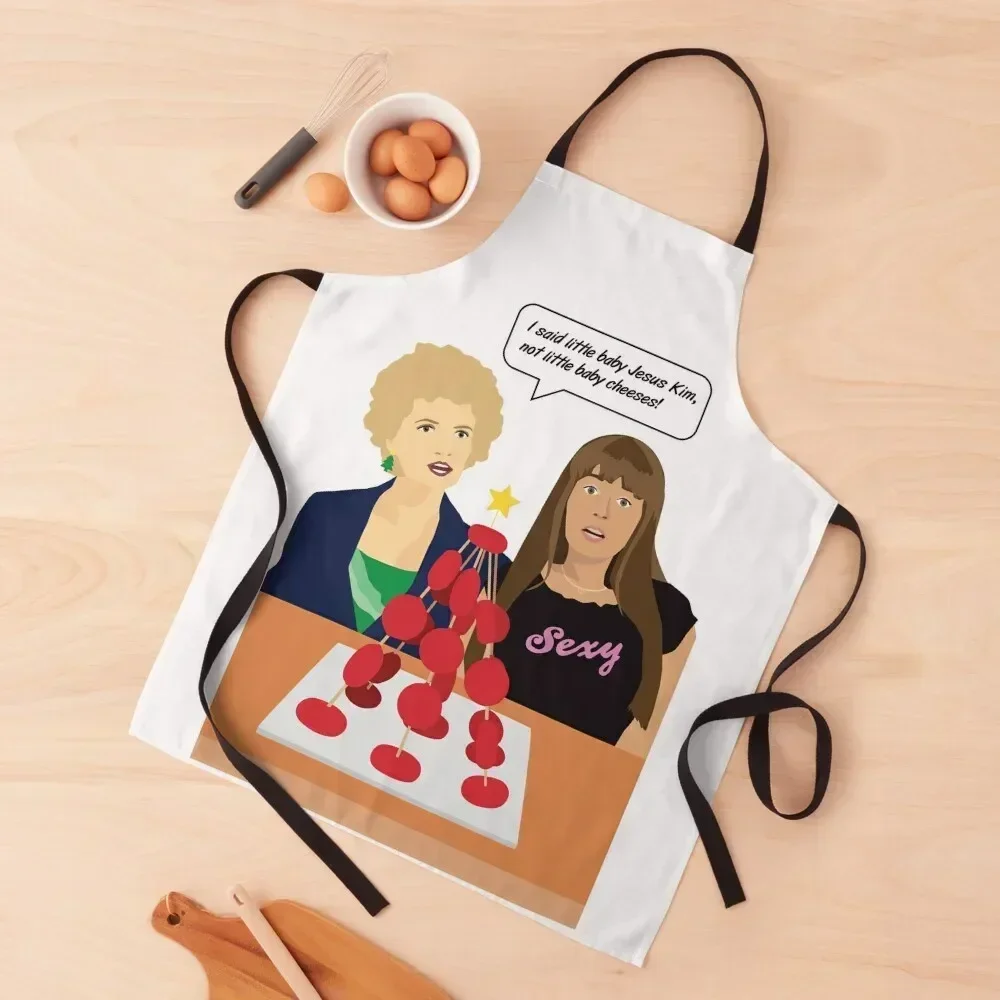 

Kath & Kim Christmas T-Shirt Little Baby Cheeses Apron japanese style Chef jacket men Kitchen Accessories 2022 Apron