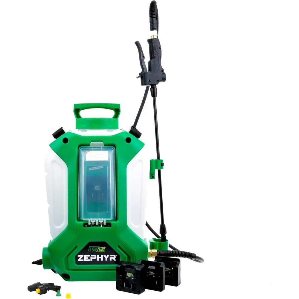 

Zephyr Flow Optimized QuickSwap Battery Powered Backpack Sprayer - 4 Gallon Electric Sprayer Compatible with , DeWalt, Milwauke