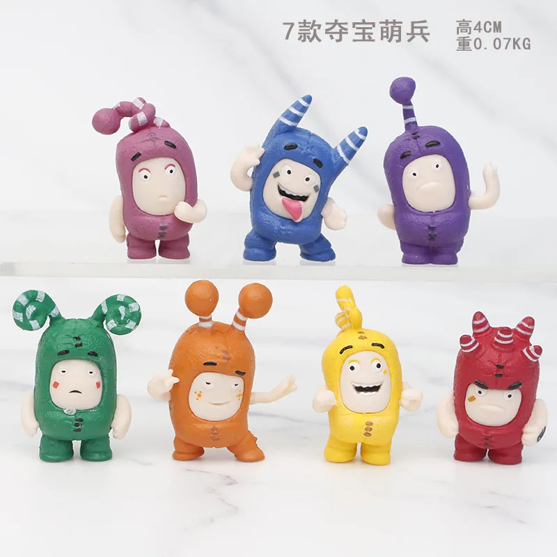 7pcs/set Cute Oddbods Action Figures Toys 4cm