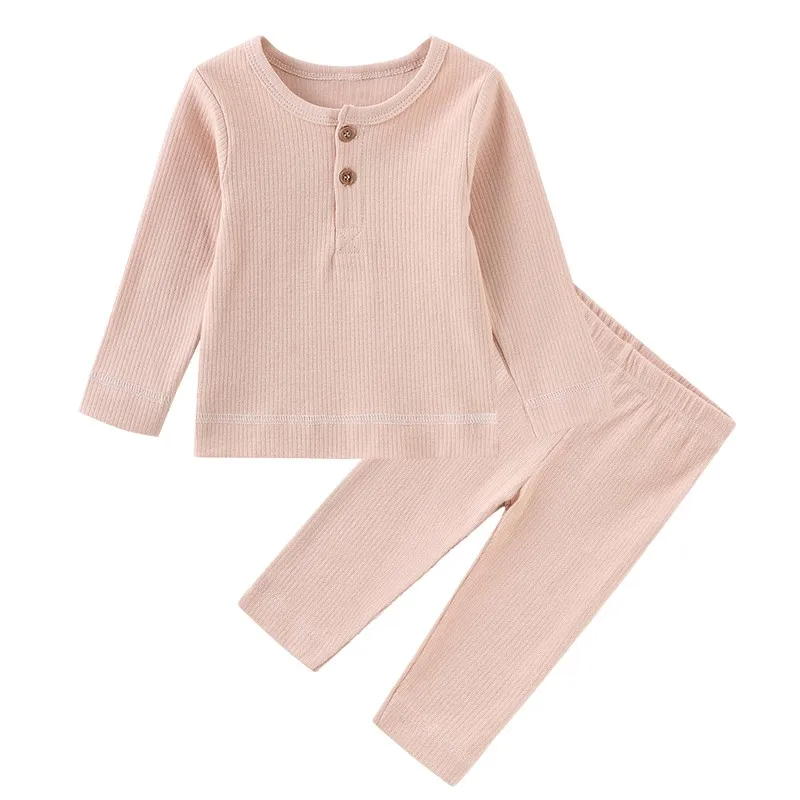 Solid Color 2Pieces Unisex Baby Sets 2023 Cotton Baby Girl Clothes Newborn Tops+Pants Long Sleeve Baby Boy Clothes Spring Autumn