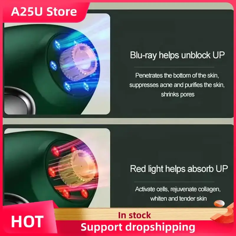 

Портативный кислородный аппарат A25U, синий, красный, светотерапия, нано-распылитель, отпариватель для лица, аэрограф для ухода за кожей, увлажнение кожи