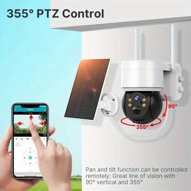 ICSEE Solar Camera WiFi 1080P PIR Human Detection 2MP Outdoor With Solar Panel Battery CCTV Security Camera