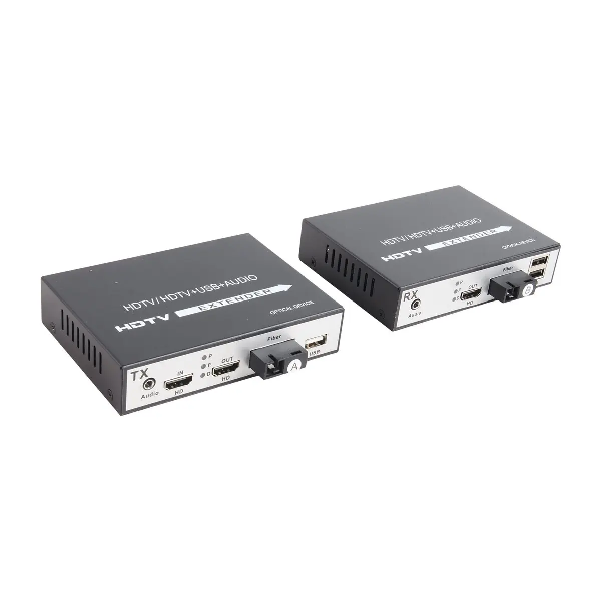 1Pair 1080P -Compatible Extender over Fiber Optic Converter -Compatible to Fiber Optic Video Adapter KVM EU PLUG