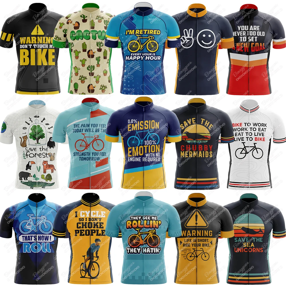 17 New Styles Summer V19 Cycling Jersey For Men Short Sleeve Reflective MTB Maillot Downhill Pro Team Mountain Bicycle Clothing