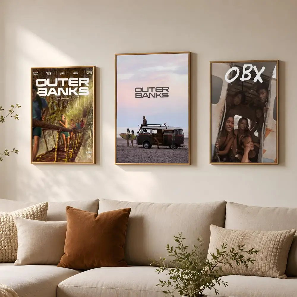 TV Series O-Outer Banks-S Poster Vintage Self Adhesive PP Wall Art for Living Room Bar Bedroom Home Decor Gift