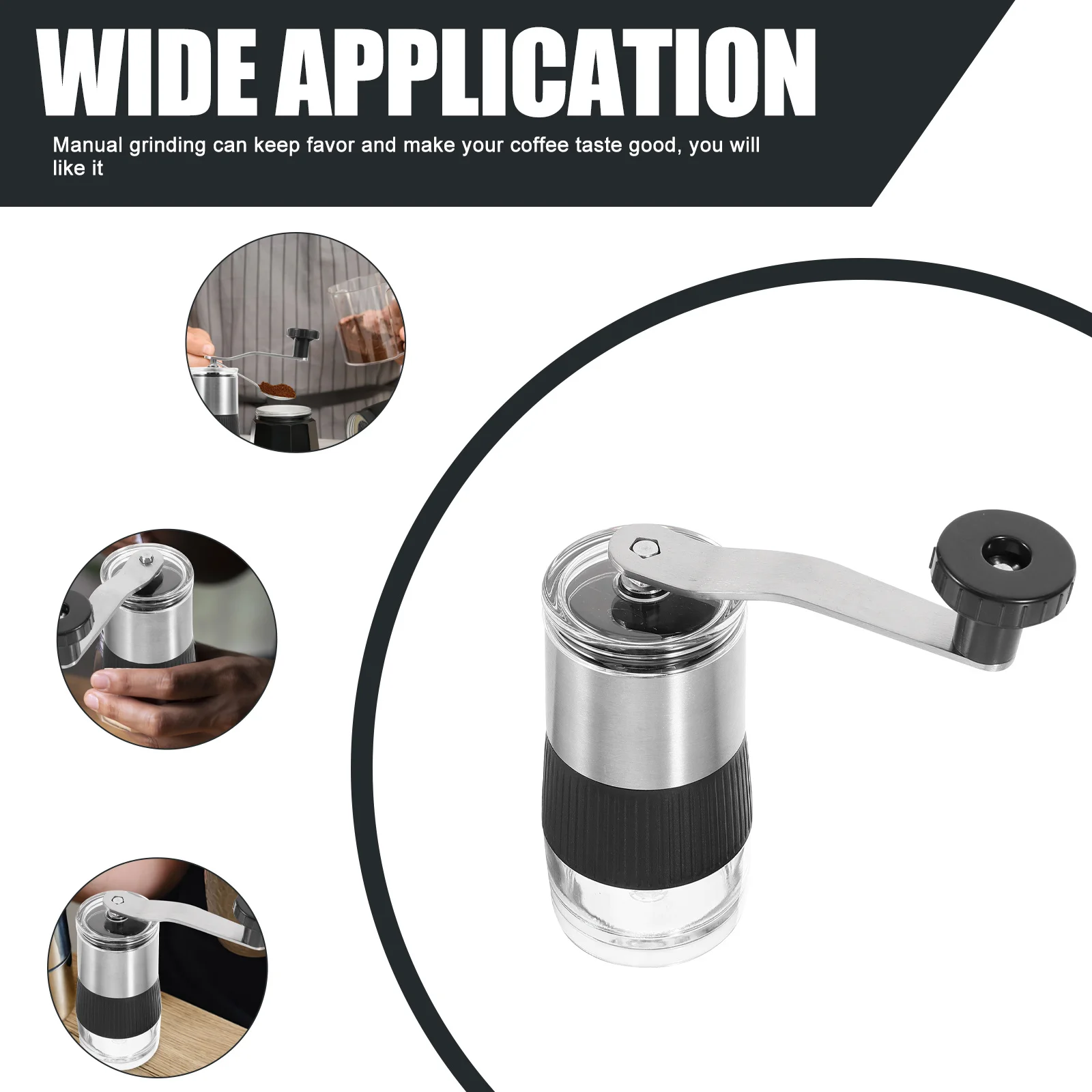 

Manual Coffee Grinder Stainless Steel Portable Durable Removable Easy Clean Hand Crank for Coffee Brewing Grinders