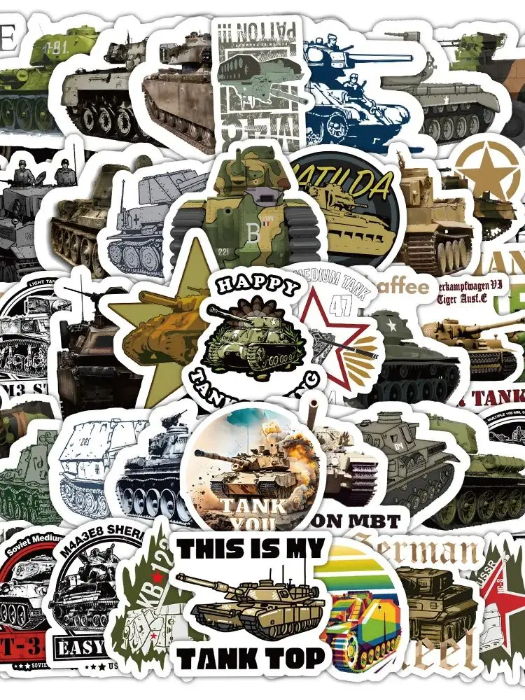 AliExpress FANLU 10/60PCS Tank Cartoon Stickers Terrible War Weapons Cool Tank Graffiti Decals DIY Toy Laptop Phone Guitar Car Bike Skateboard