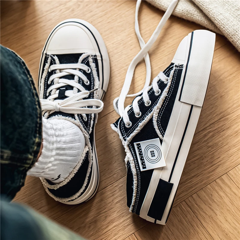 Casual Canvas Men's Shoes Summer Youth Wear-able Backless Slip-ons Versatile Lazy Half Slippers Sports Black Board Shoes