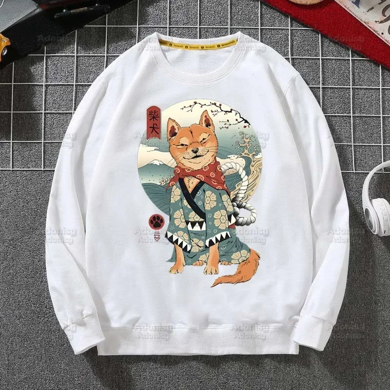 

Shiba Inu Japanese Cute Fashion Men's Spring Autumn Male Casual Men's Kawaii Dog Sweatshirt Tops