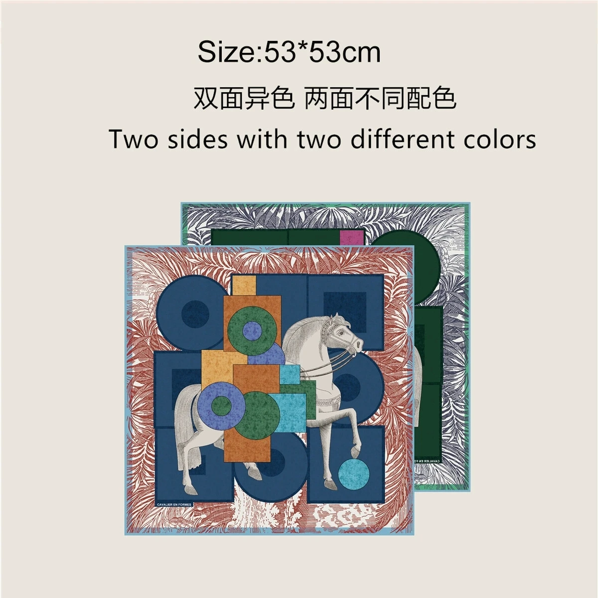 Bufanda cuadrada de sarga de 53cm para mujer, bufanda de doble cara para vacaciones, chal, Hijabs, pañuelo de lujo para la cabeza, Foulard