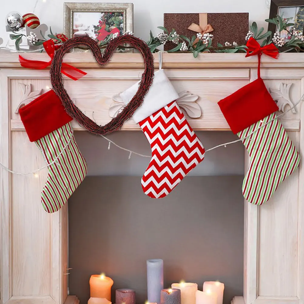 

Heart Shaped Rattan Wreath DIY Decorative Vine Material for Home Wall Hanging Outdoor Use Festive Party Supplies