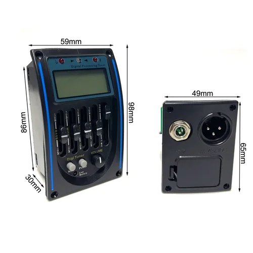 Imagen 2 del producto Miwayer- pastilla de guitarra de 4/5 bandas, ecualizador EQ, pastilla piezoeléctrica con pantalla LCD, función de afinación, pastilla preamplificadora de guitarra