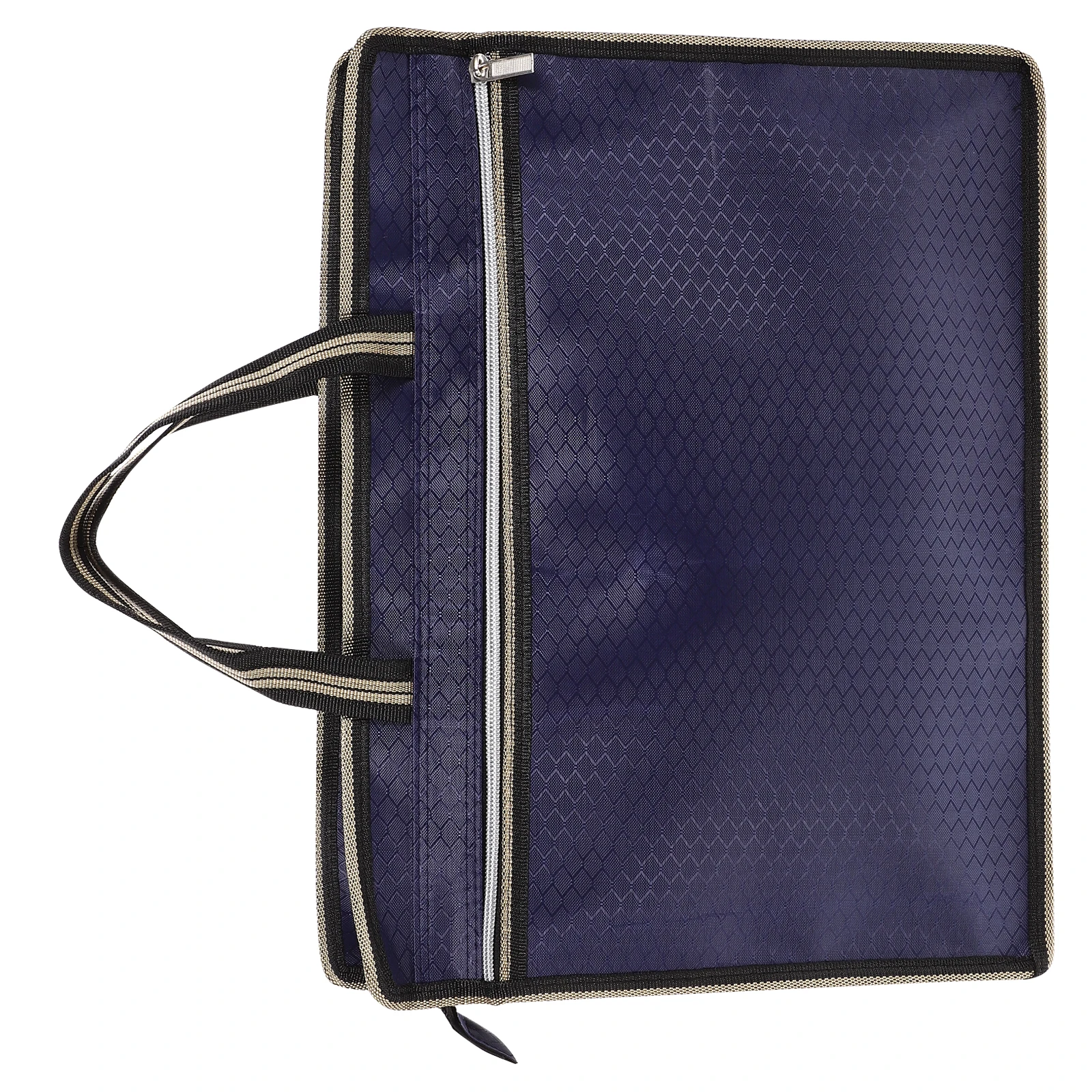

Oxford Cloth File Bag A4 Mist Blue Canvas Zipper Tote for Documents Magazines Storage Pouch Safe Folder Office Use
