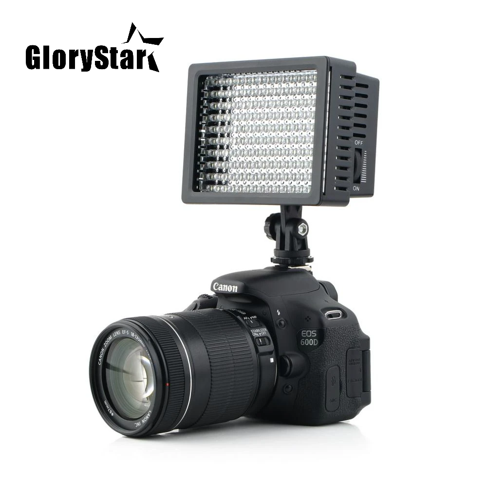 High Power Lightdow LD-160 HD160 LED Video Light Camera Camcorder Lamp with Three Filters 5400K for Cannon Nikon Olympus Cameras