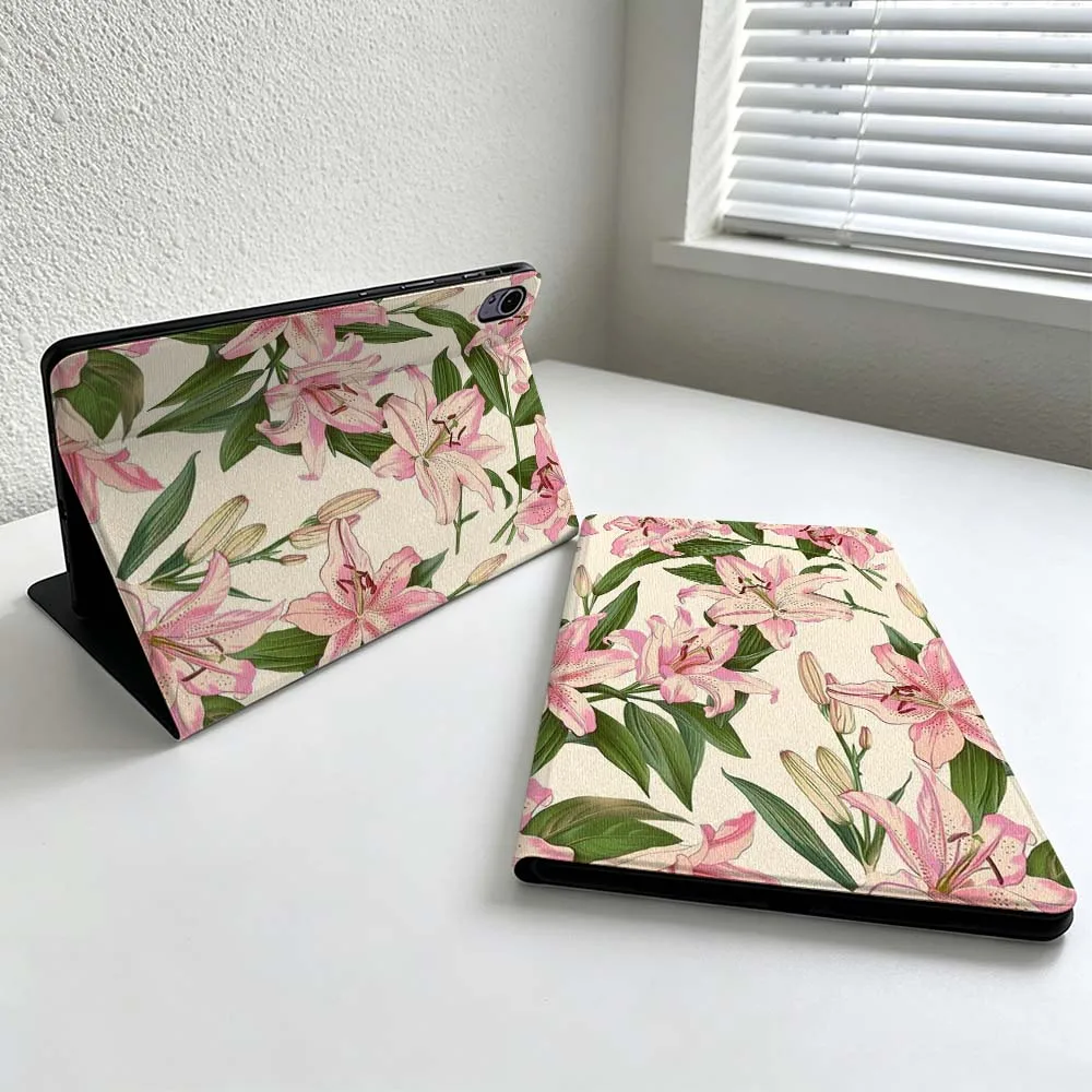 Pink Lily Pattern For Huawei MatePad MediaPad MagicPad Honor Pad 10 9 8 X10 X9 X8 Pro Soft Inch Tablet Case Cover
