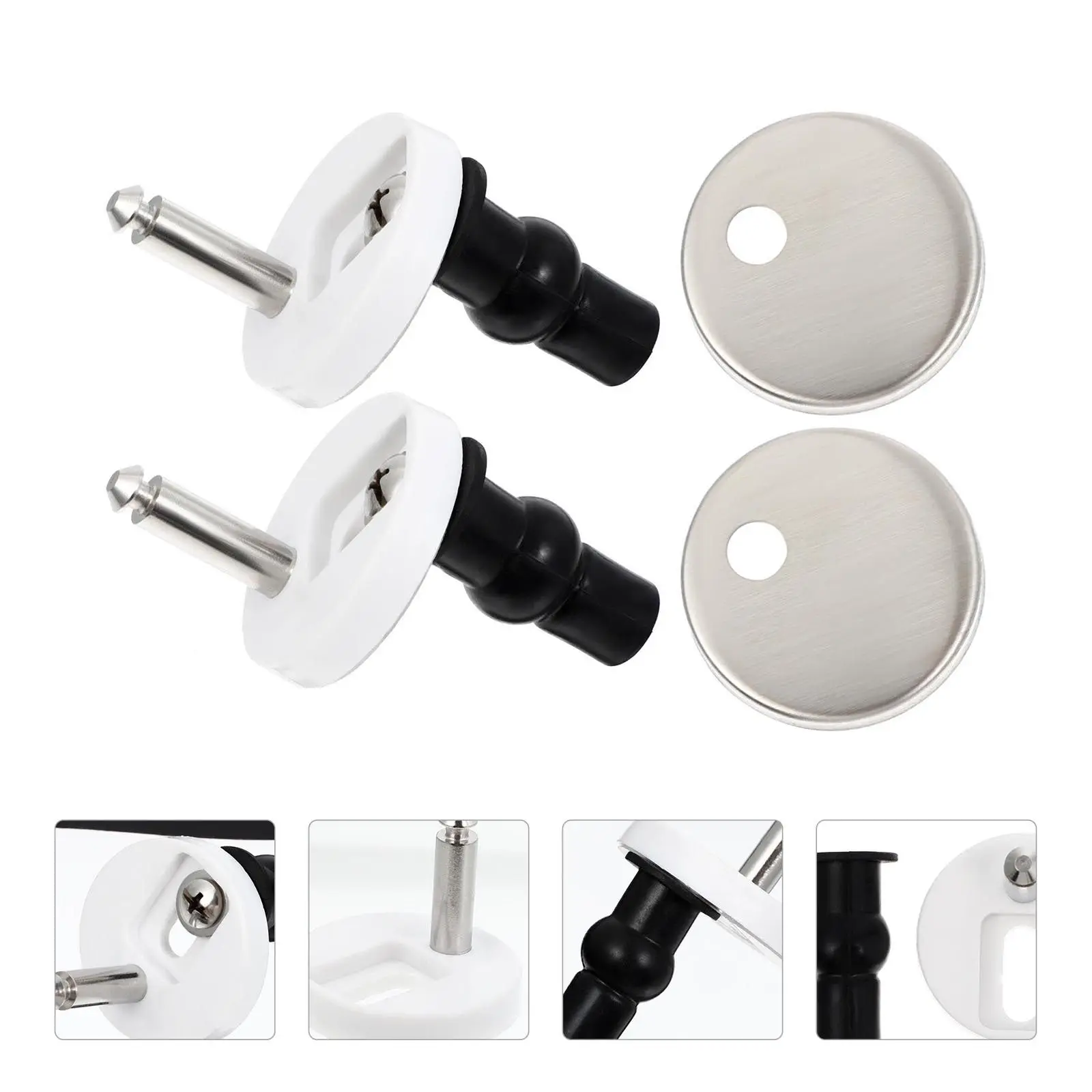 

1Set Toilet Seat Accessories Stainless Steel Hinges Easy Replacement Toilet Seat Fixing Hinges Quick Release Fixings
