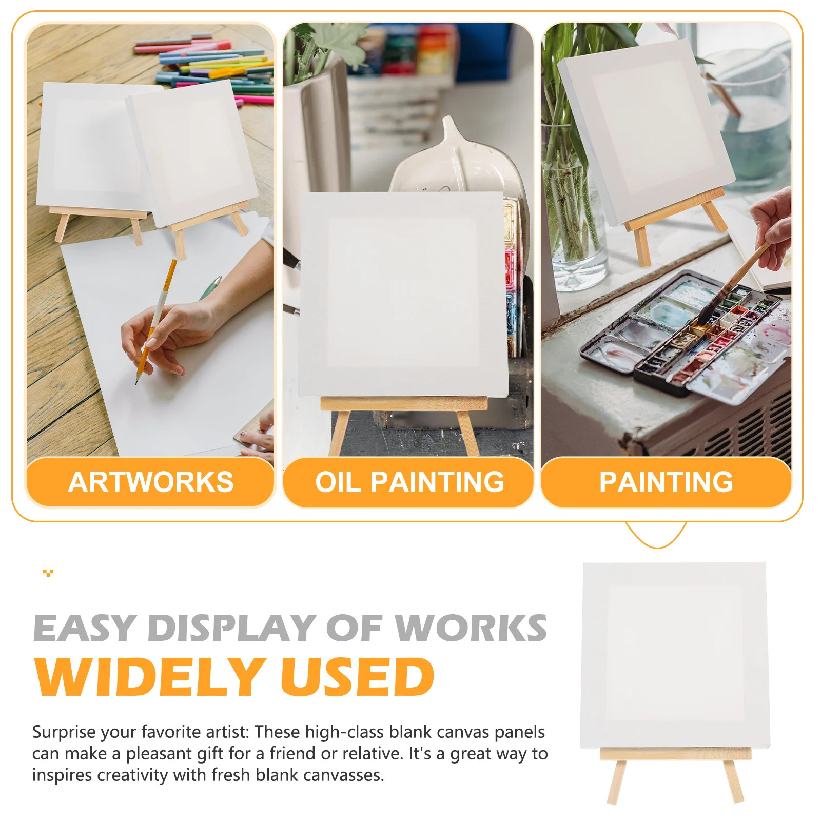 

DIY Desktop St 5 Sets Mini Mini Canvas Easel Canvas Board Table Easels for Painting Home Office Art Supplies