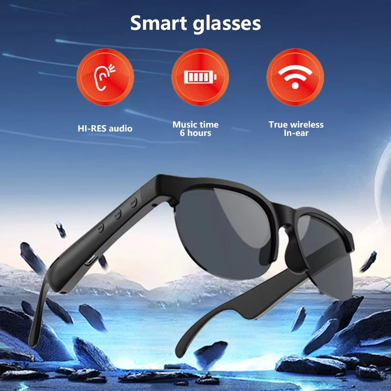 

New Smart Bluetooth Glasses Call Multi-functional Fashion Anti-Blue Light Sunglasses Wireless Headset for sunny beach days