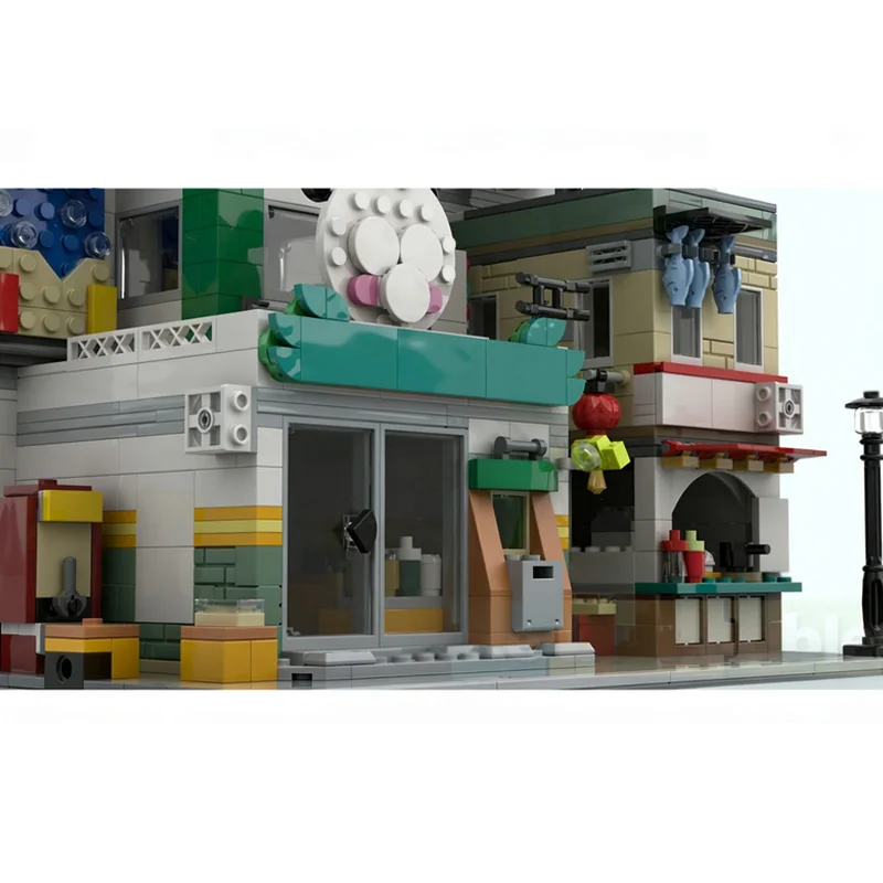 都市街並みモデル MOC ビルディングブロック都市住宅ビルモジュラーテクノロジーギフトホリデーアセンブル子供のおもちゃスーツ