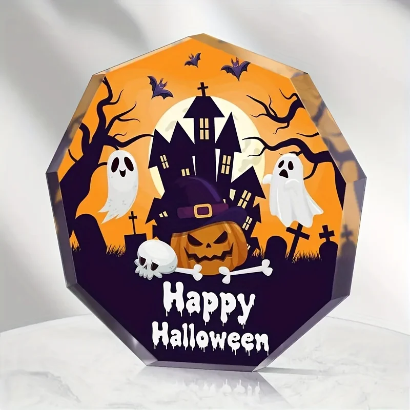

1pc, Happy Halloween Day Birthday Party To My Friendship Decorations Arcylic Sign/Plaque, Halloween Birthday Party Decorations