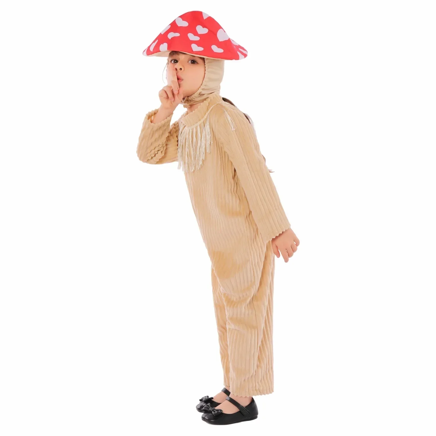Kids Mushroom School Party Stage Show Performance Roles Play Outfit Children Boys Girls Halloween Cosplay Costumes