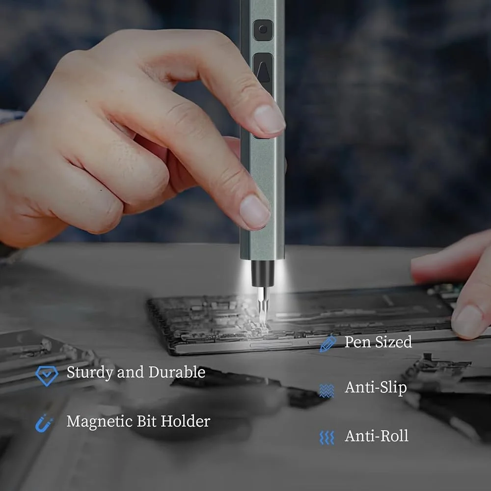 46-in-1 Electric Screwdriver Set Cordless Rechargeable with 40 Precision Bits 2-Speed Forward Reverse 3 LED Lights Lightweight