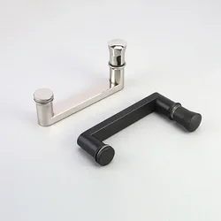 304 stainless steel Bathroom glass door short handle matte black/mirror surface hole distance 145mm shower handles