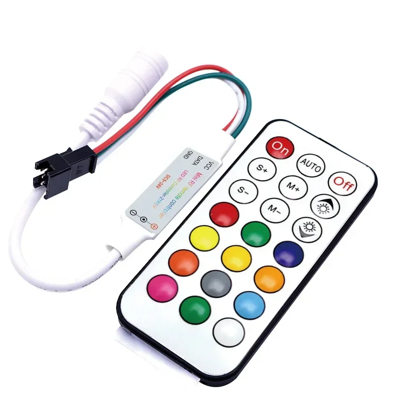 RGB Controller WS2812B WS2811 SK6812 6803 6812 1903 LED RGB Strip Dimmer USB 5V 12V RF Wireless Remote Control 3Pin Jack Output