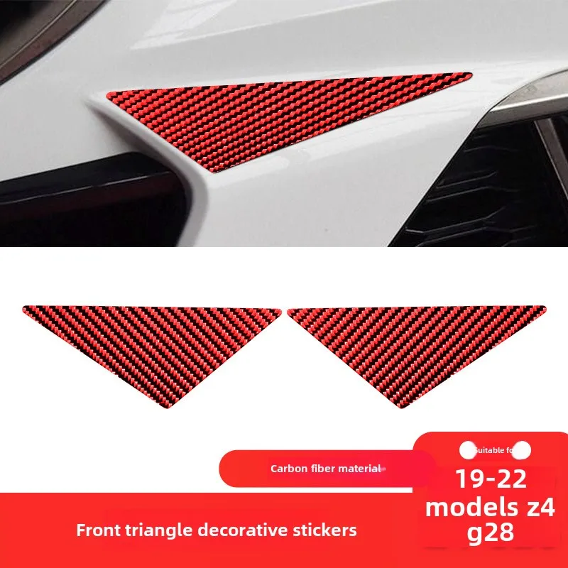 

Подходит для BMW 19-22 Z4 G28, красная внутренняя модифицированная передняя тяга, треугольная декоративная наклейка из углеродного волокна