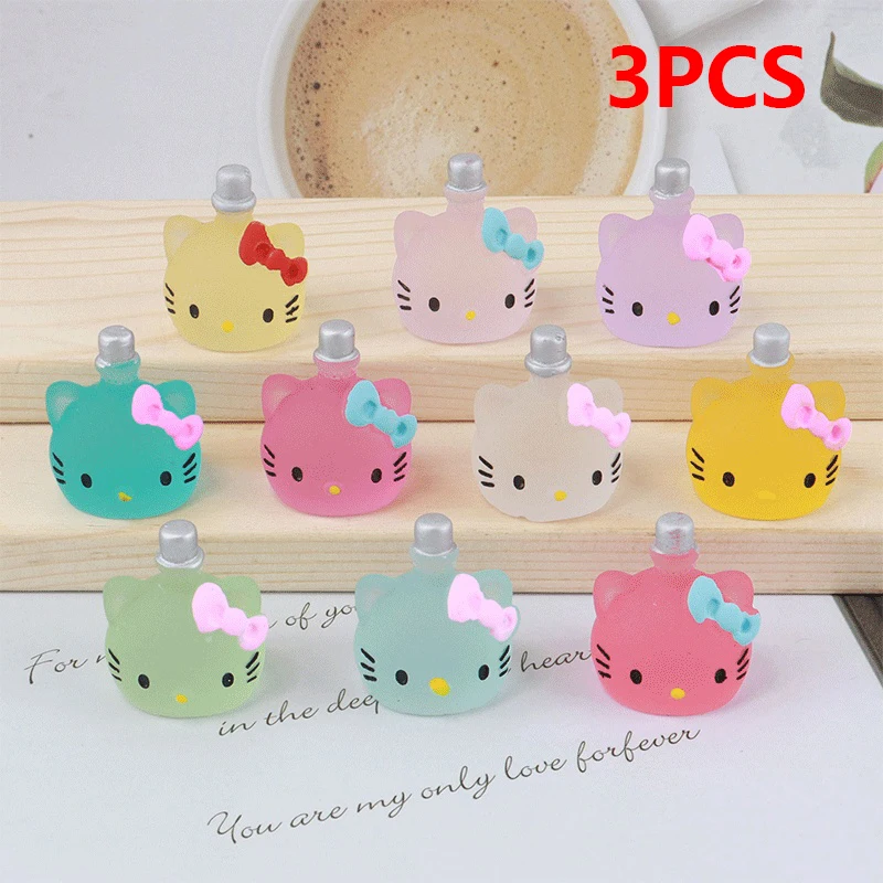 1/2/3pcs Luminous Mini Sanrio Microlandscape Miniature Hello Kitty Figurine Fairy Garden Accessories Home Decor Glow in The Dark