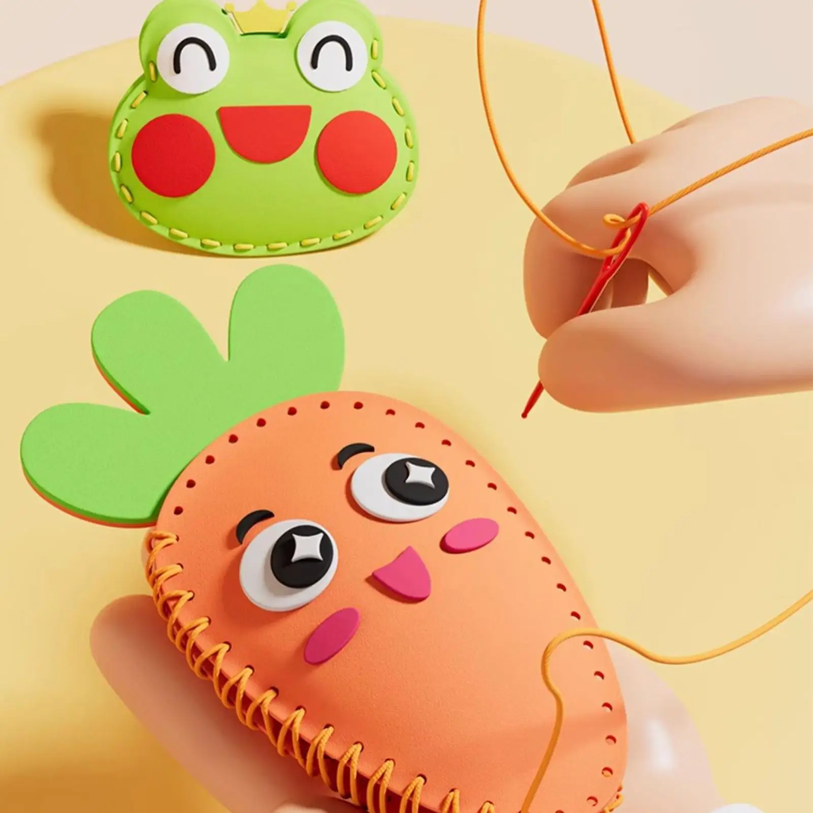 Zestaw do szycia zabawnych zwierzątek z pianki EVA, wstępnie wykrojone kształty, edukacyjna zabawka do szycia dla dzieci, zestawy kreatywne, wczesna edukacja, trening Montessori