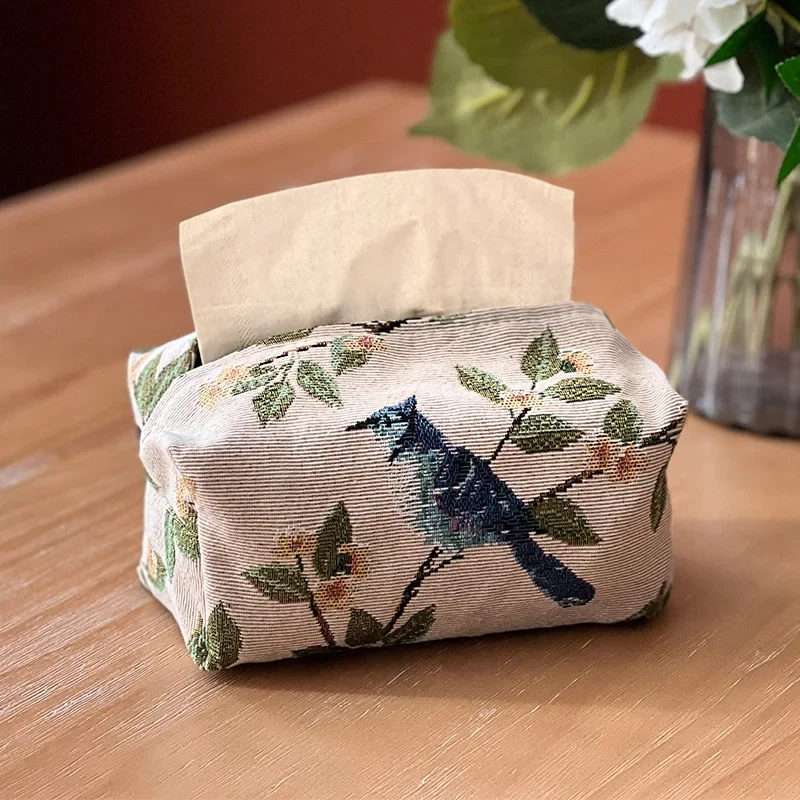 Rectangular Tissue Box Napkin Holder Cover Storage Bag Cotton Tissue Paper Towel Dispenser For Home Hotel Bedroom Office Car