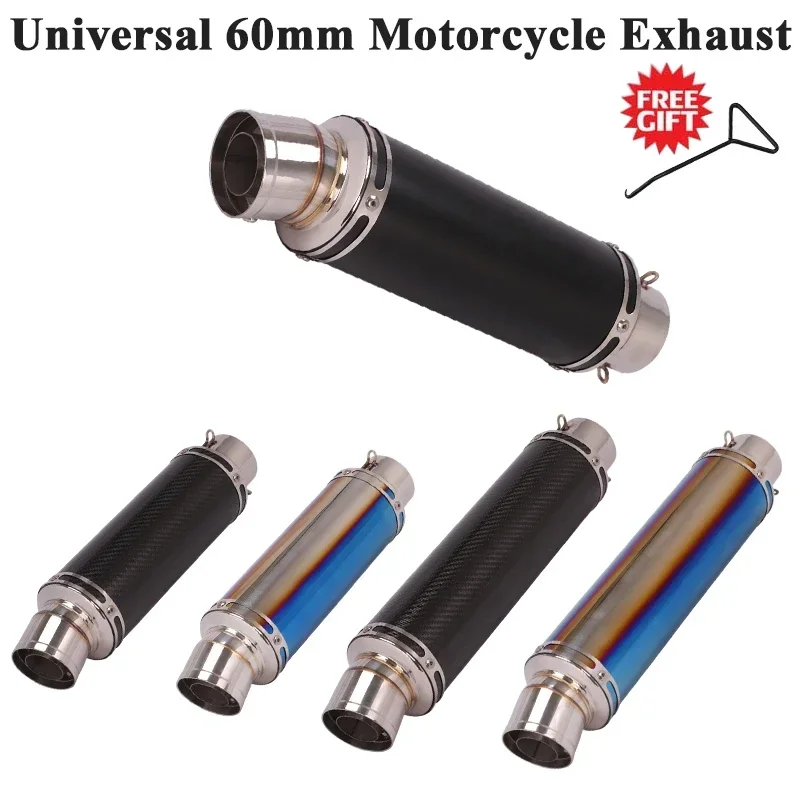 

Universal 60mm Motorcycle GP Exhaust Pipe Escape Modified Carbon Fiber Muffler For ATV CBR1000RR S1000RR R6 MT-15 GSXR600 cbr500