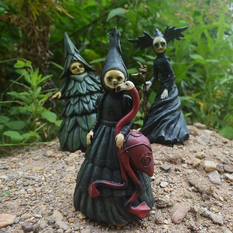 Halloween Nightmare Witch Set, Garden Decorations, Resin Crafts