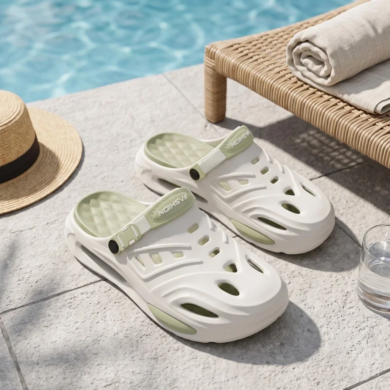 Men's Perforated Arch-Support Sandals for Summer Outdoor Activities, Comfortable Casual Slides for Everyday Wear image 4