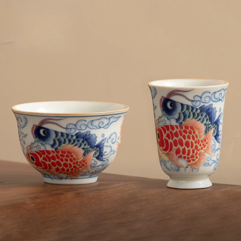 Arowana Nafu Full Color Ru Kiln Teacup Tea Set Chinese Ceramic Kung Fu Tea Cup New Chinese Style