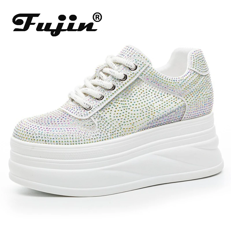 

Fujin 7cm Air Mesh Synthetic Microfiber Pumps Flats Women Shoes Platform Wedge Chunky Sneakers Bling Sandals Leather