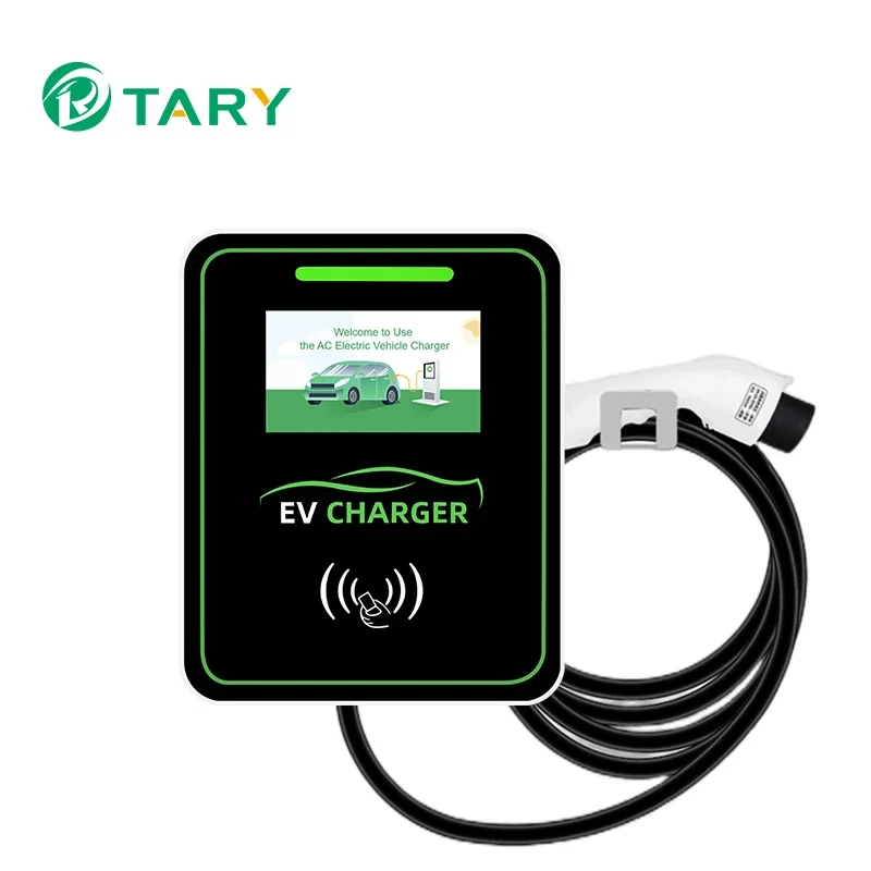 Tary 11kw 22kw 3 Phase  Ev Charger Type 1/2  GBT Wall-mounted Electric Car Charger Wallbox Ac Ev Fast Charging Station with OCPP