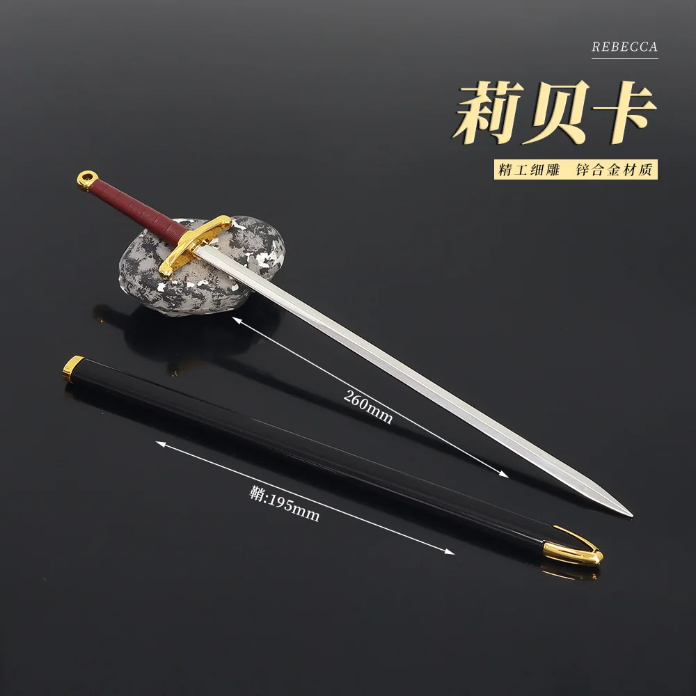 

26cm Backwater Sword Rebecca OP One Metal Weapon Models Piece Anime Merchandise 1/6 Doll Equipment Accessories Toys for Male Boy