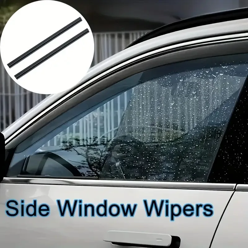 

2pcs Car Side Window Wiper Blade Dual Head Rubber Windshield Wiper Blade Rain snow dirt proof window scraper car accessory