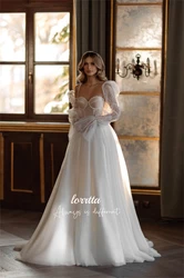 Mesh Wedding Dress White Glitter Decoration Elegant Party Long Dresses for Formal Occasions Luxury Evening Woman Customized