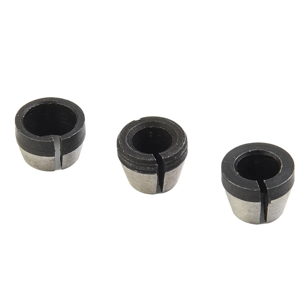 3pcs Collet Chuck Adapter Split Bushing Converters 6/6.35/8mm For Engraving Machine Wood Router Replacement Electric Trimmer