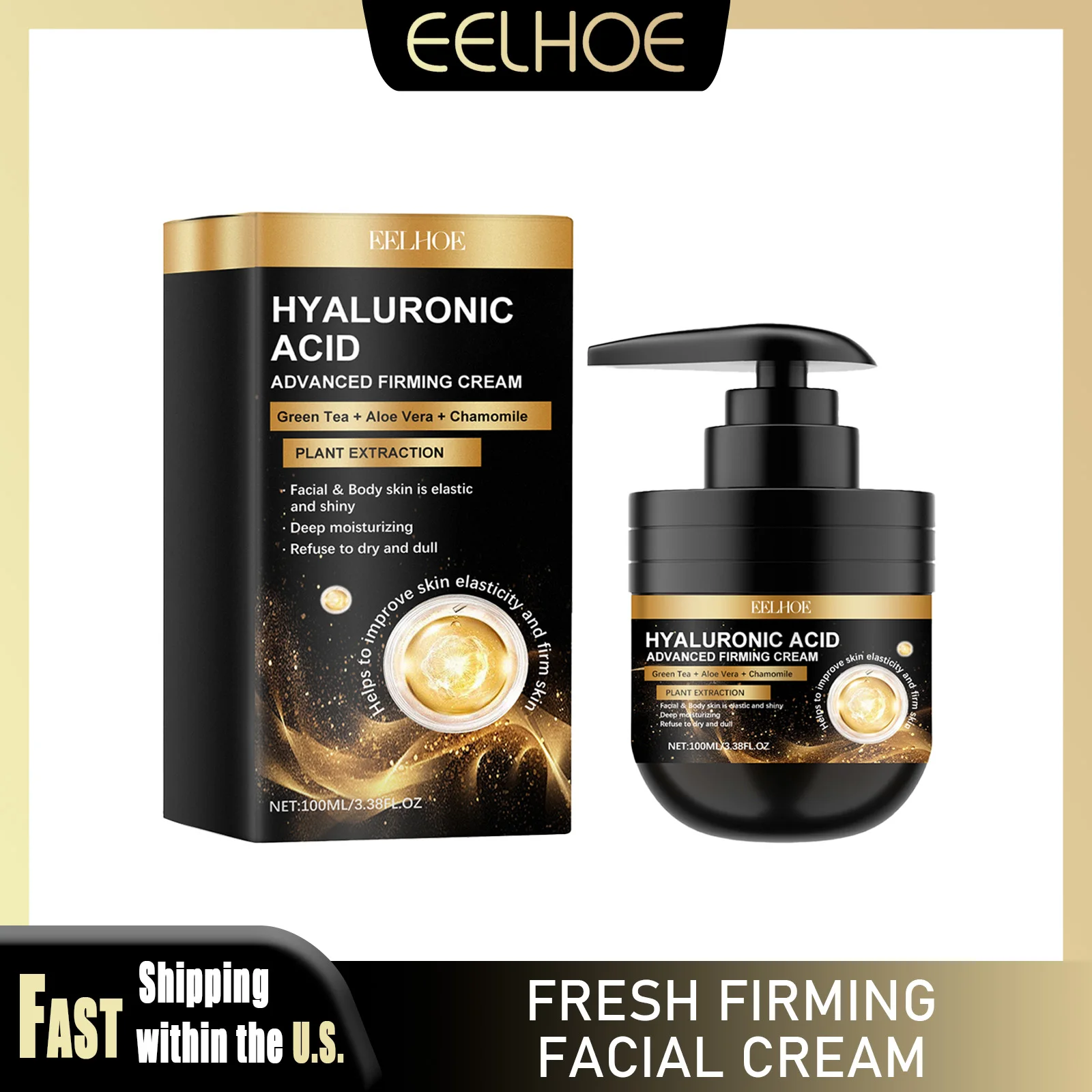 

EELHOE 100ml Fresh Firming Cream Floral Hyaluronic Acid Deep Moisturizing Anti-dry Skin Increase Elasticity Daily Facial Care
