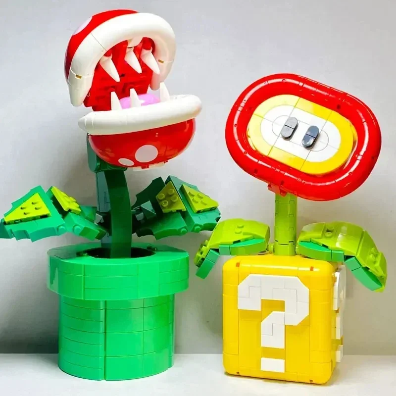 Cannibalism Plant Model Flame Flower Assembly Building Block Brick Compatible 71426 MOC Educational Desktop Ornamen Kid Toy Gift