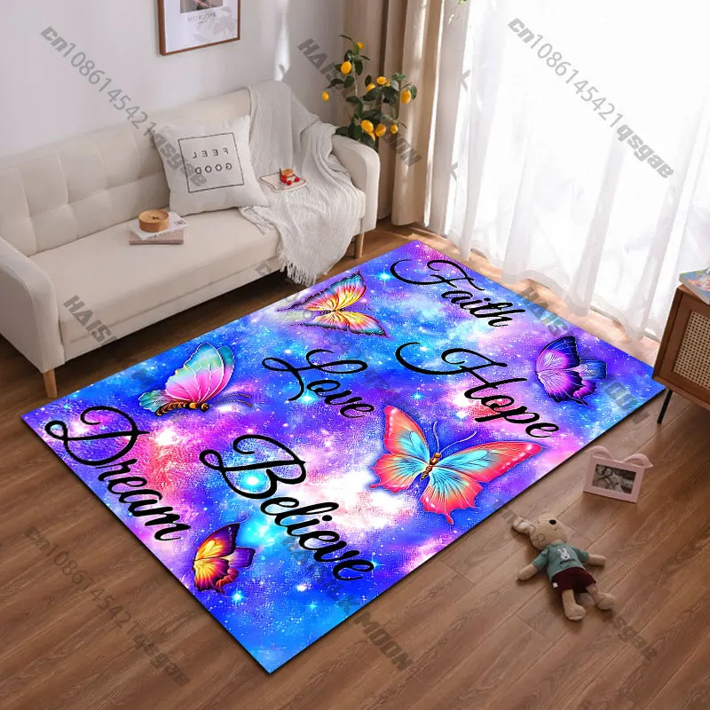 Faith hope love believe dream carpet Yoga living room room decor children's crawling mat doormat area rug games mat